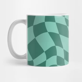 Two Green Warp Checkerboard Mug